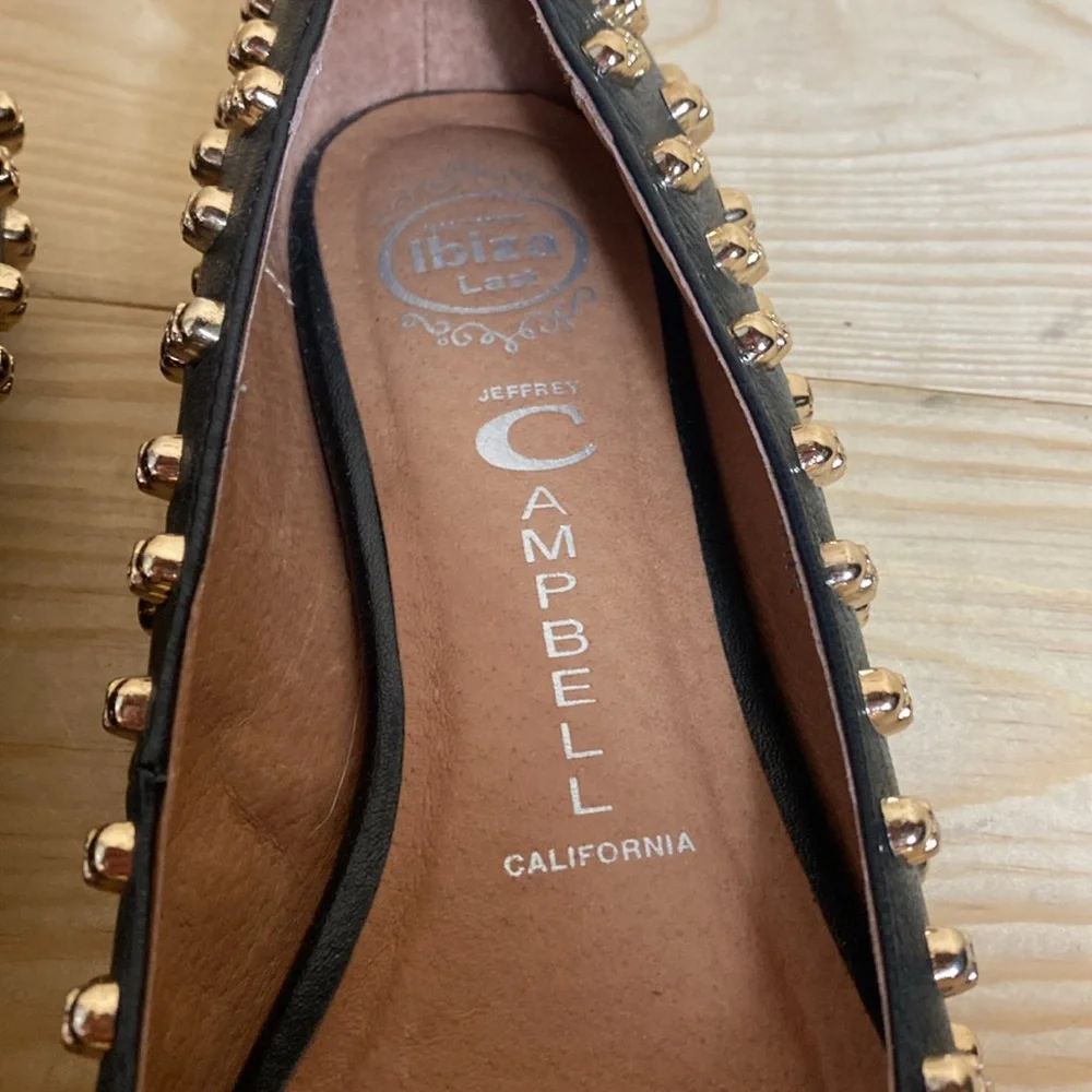 Jeffrey Campbell Black Studded Leather Flats - Picture 6 of 12